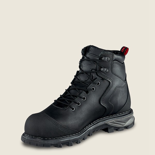 Red Wing Safety Bot Erkek - Burnside - 6-Inch Waterproof Toe - Siyah - 40VQPYJLF